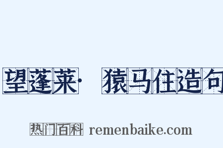 望蓬莱·猿马住造句是什么意思的图片